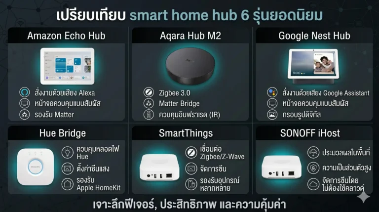 เปรียบเทียบ Smart Hub 2569 — 6 รุ่นยอดนิยม เลือกอะไรดี
