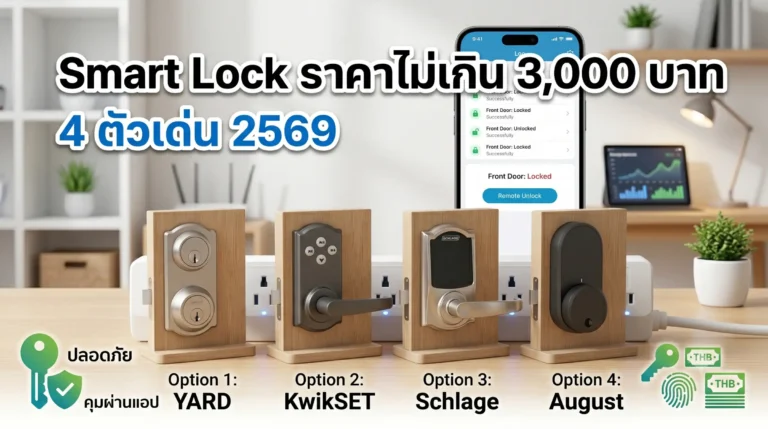 Smart Lock ราคาไม่เกิน 3,000 บาท แนะนำ 4 ตัว 2569