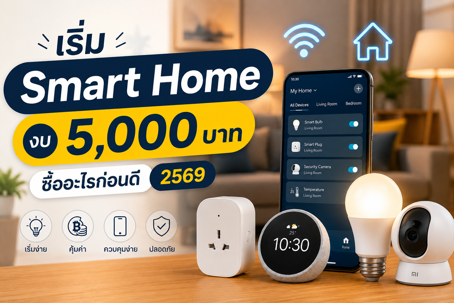 เริ่ม Smart Home งบ 5,000 บาท ซื้ออะไรก่อนดี 2569