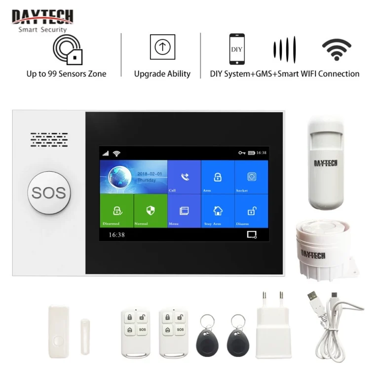 DAYTECH TA04 ระบบเตือนภัยไร้สาย WiFi/GSM หน้าจอสัมผัสเต็มรูปแบบ