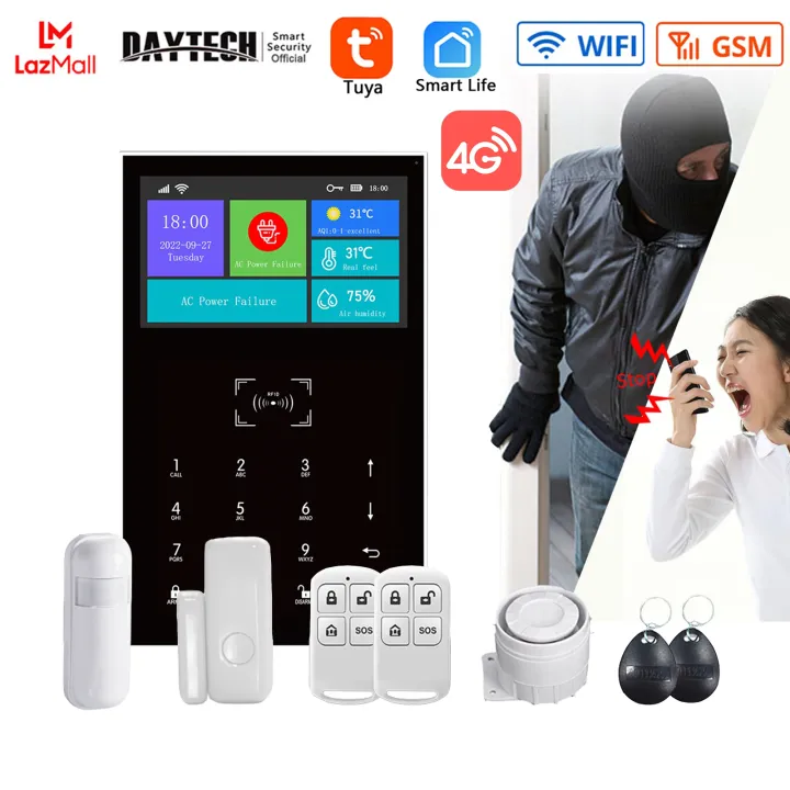 DAYTECH TA06 ชุดสัญญาณกันขโมย 4G Tuya App พร้อม Motion Sensor
