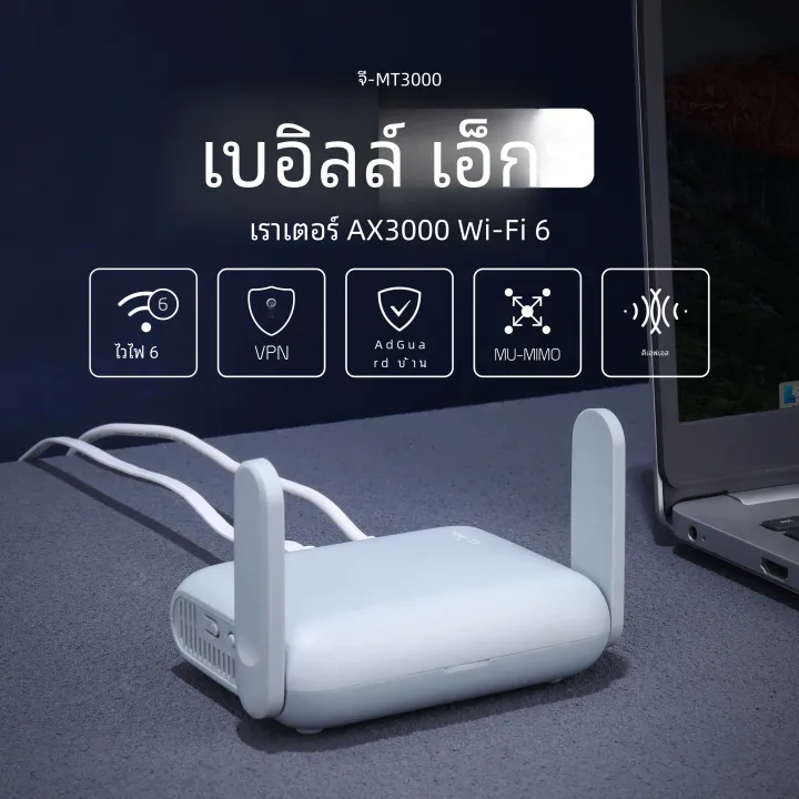 GL.iNet GL-MT3000 (Beryl AX) WiFi 6 Gigabit Travel Router VPN Streaming 4K Low Latency