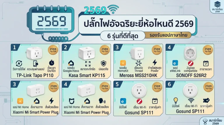 ปลั๊กไฟอัจฉริยะยี่ห้อไหนดี 2569 6 รุ่นที่ดีที่สุด