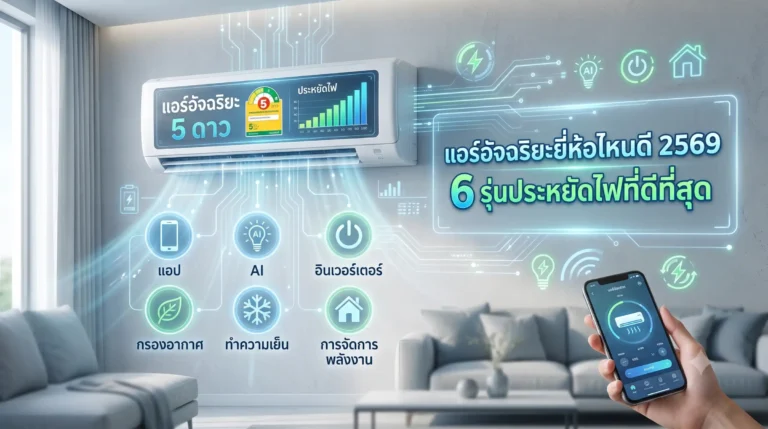 แอร์อัจฉริยะยี่ห้อไหนดี 2569 6 รุ่นประหยัดไฟที่ดีที่สุด