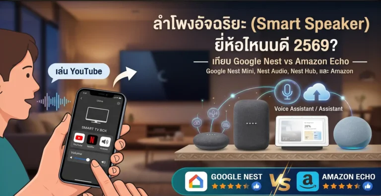 ลำโพงอัจฉริยะ (Smart Speaker) ยี่ห้อไหนดี 2569? เทียบ Google Nest vs Amazon Echo